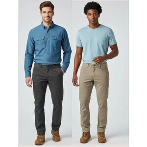 Set Of 2 Wrangler Outdoor Series Men's Trekking Pants In Beige & Gray Size 32/30